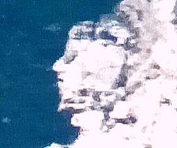 testa scolpita di profilo alla sinistra dell'idolo.jpg